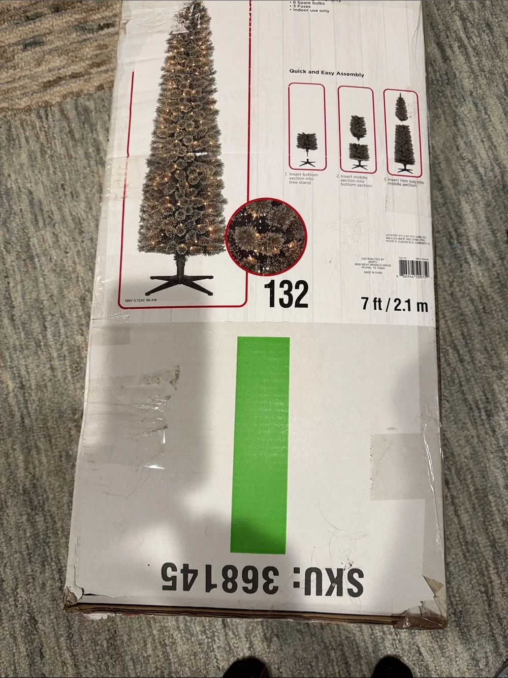 Celebrate It Frosted Green Pine Slim Artificial Tree